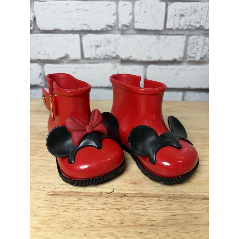 Mini Melissa Minnie Mouse Rain Boots Size 5 Toddler NWOT Disney Rubber Boots